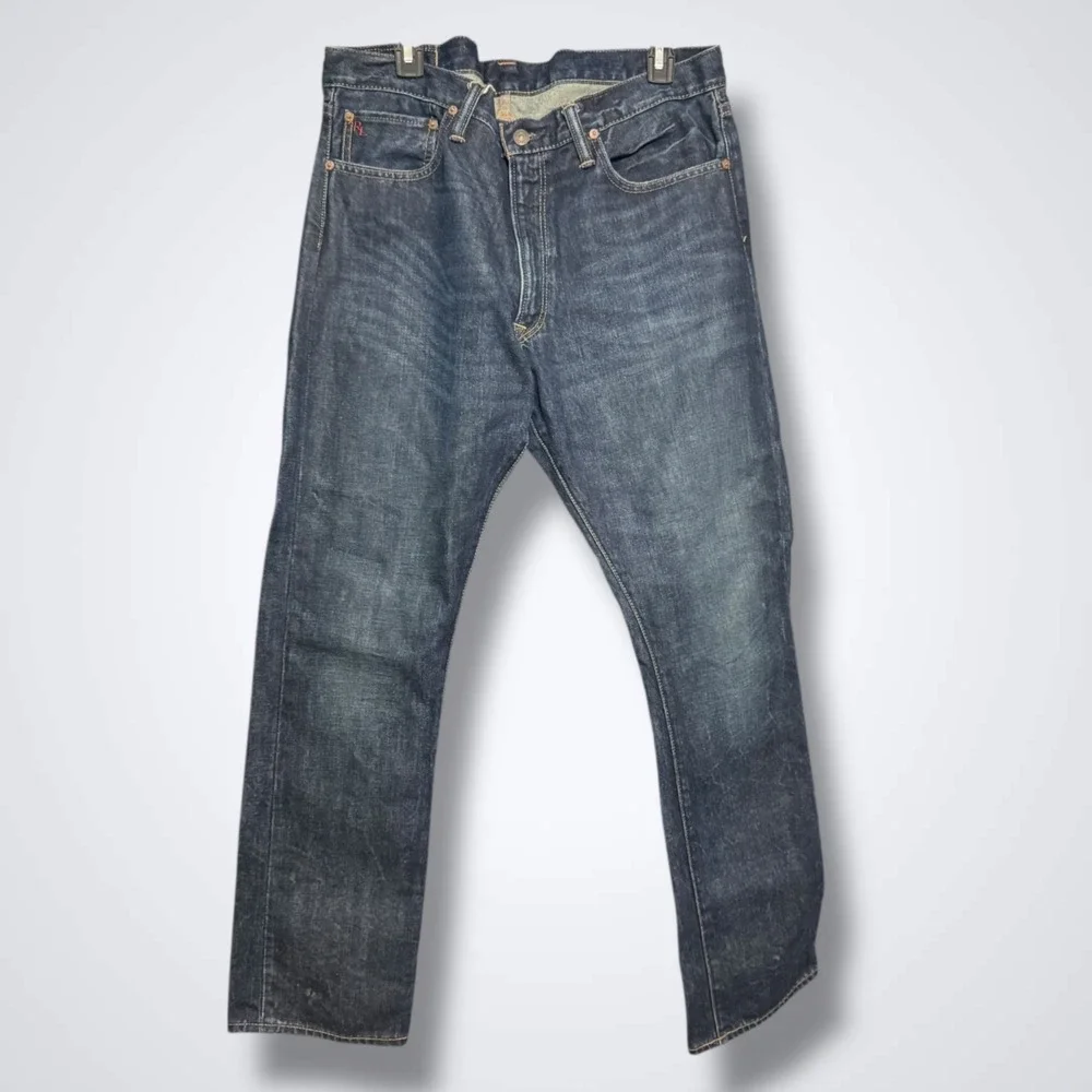 Polo Ralph Lauren Jeans Mens 36 X 30 Slim Straight Blue Denim Y2K Dark Wash